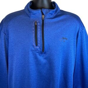 Callaway Golf 1/4 Zip Pullover Mens 2XL Blue Fleece Lined